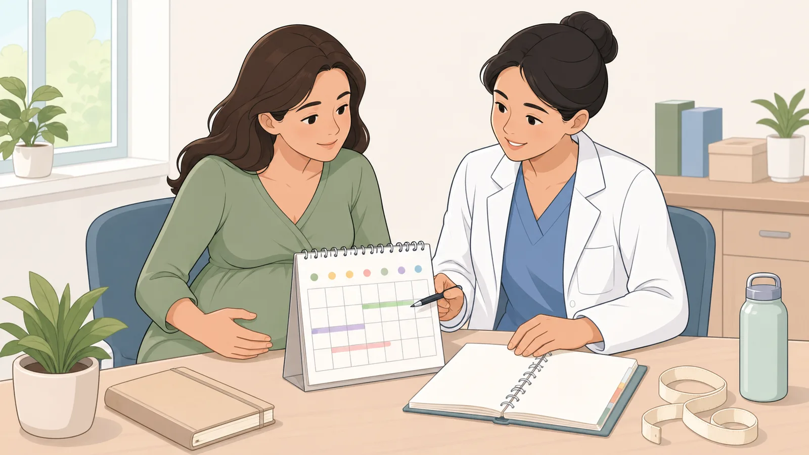 Pregnancy Date Calculator instructional illustration