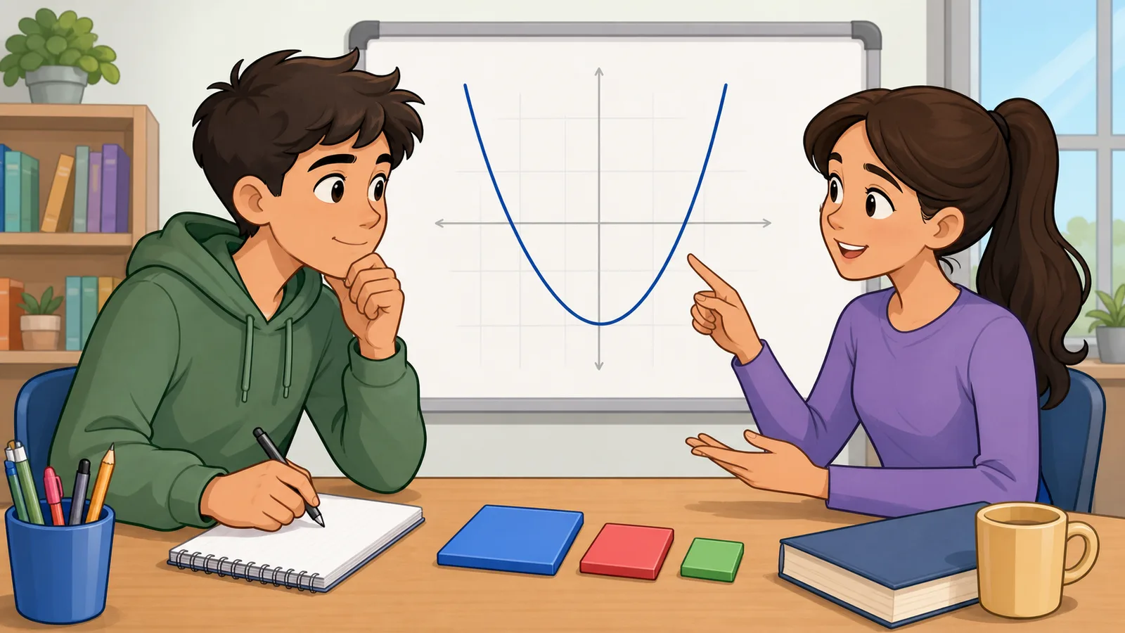 Quadratic Formula Calculator instructional illustration