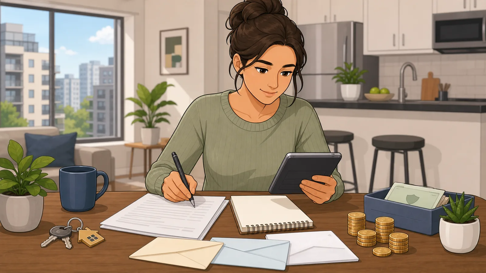 Rent Calculator instructional illustration