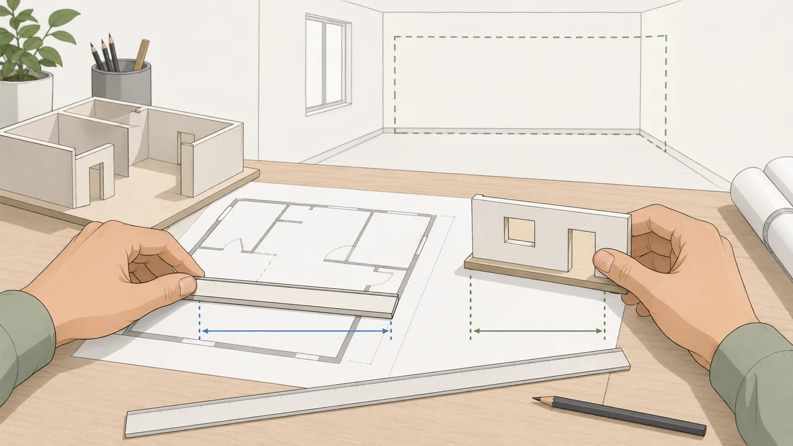 Scale Conversion Calculator instructional illustration