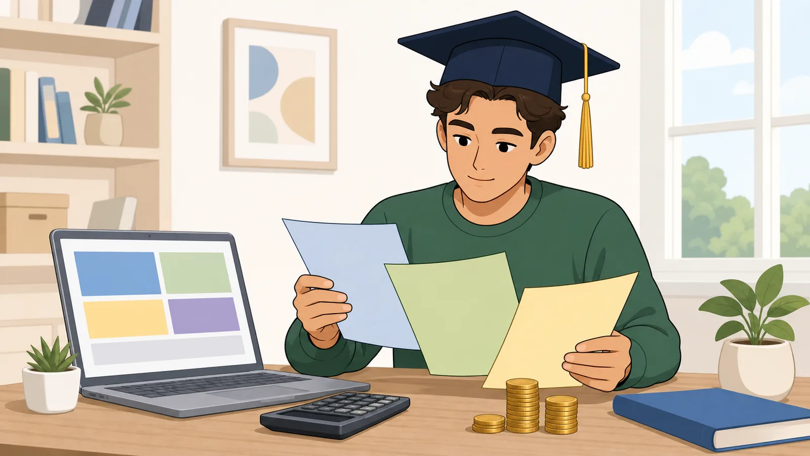 Student Loan Calculator instructional illustration