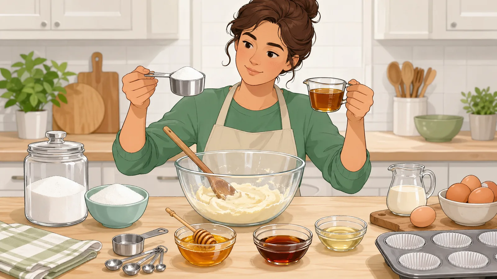 Sugar Substitute & Sweetener Conversion Calculator instructional illustration