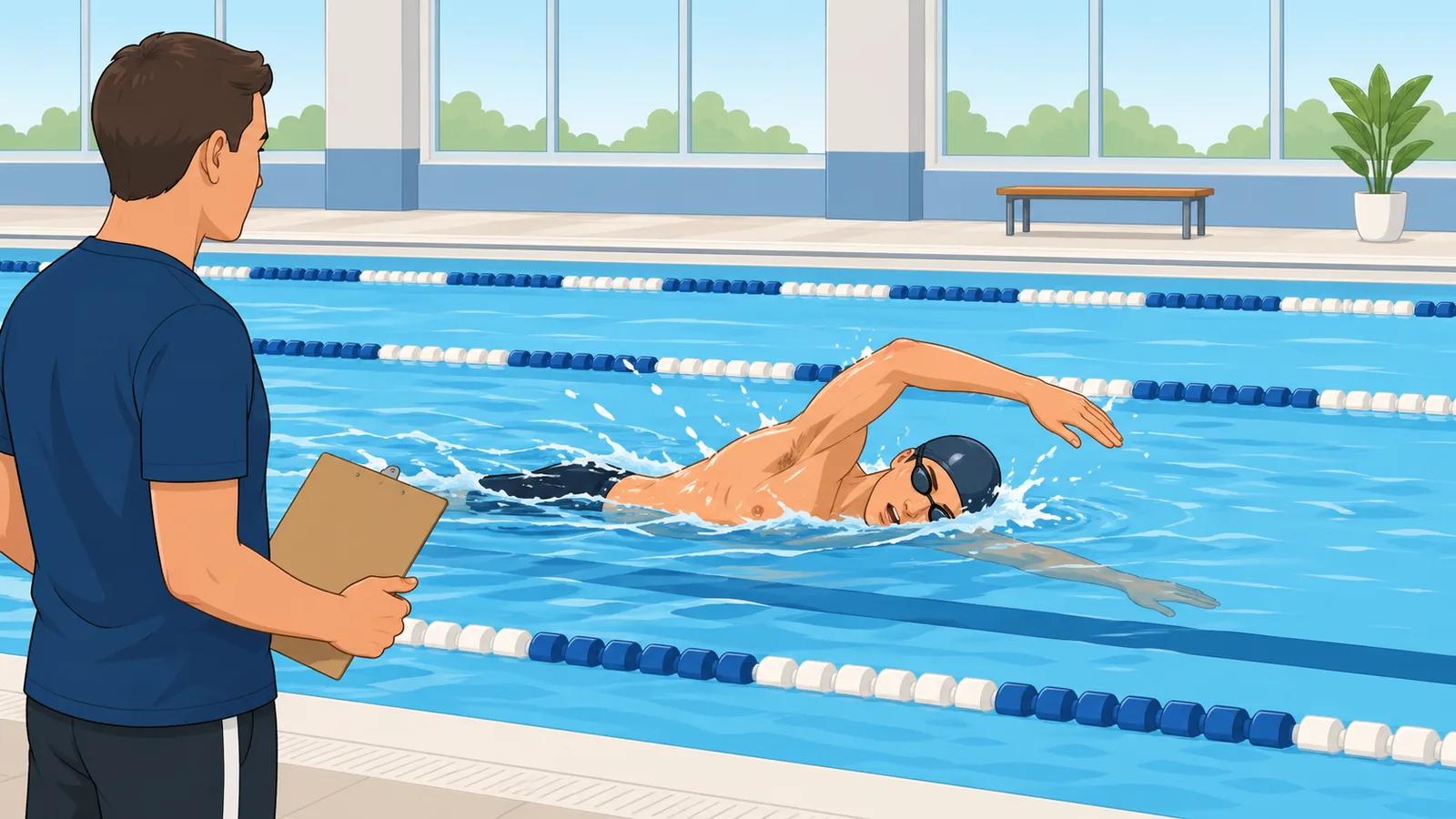 Swimming Calorie Calculator instructional illustration