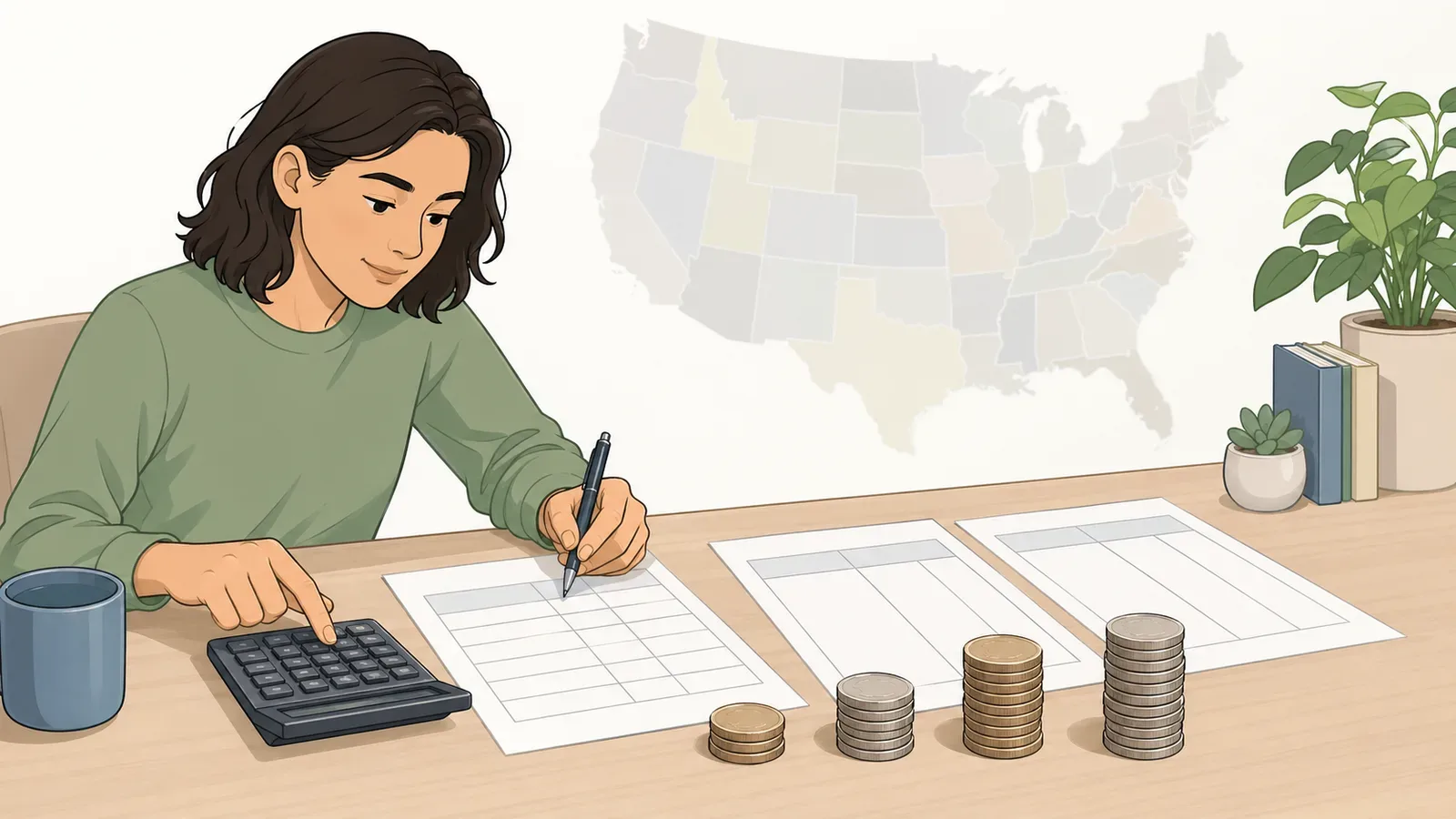 Tax Calculator instructional illustration
