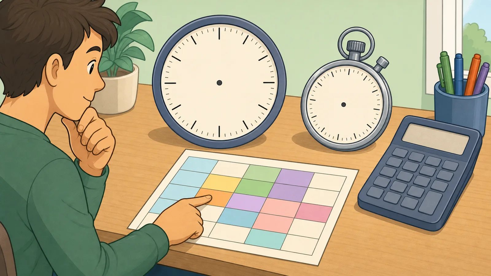 Time Calculator instructional illustration
