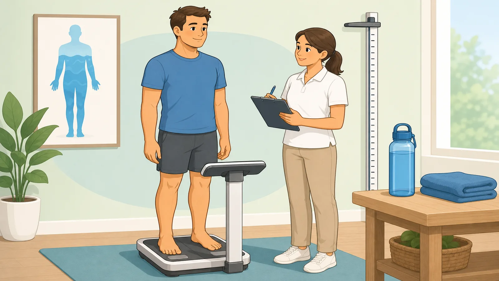 Total Body Water Calculator instructional illustration