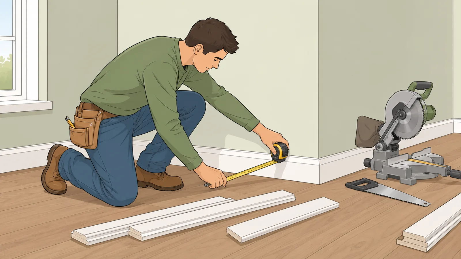 Trim and Molding Calculator instructional illustration