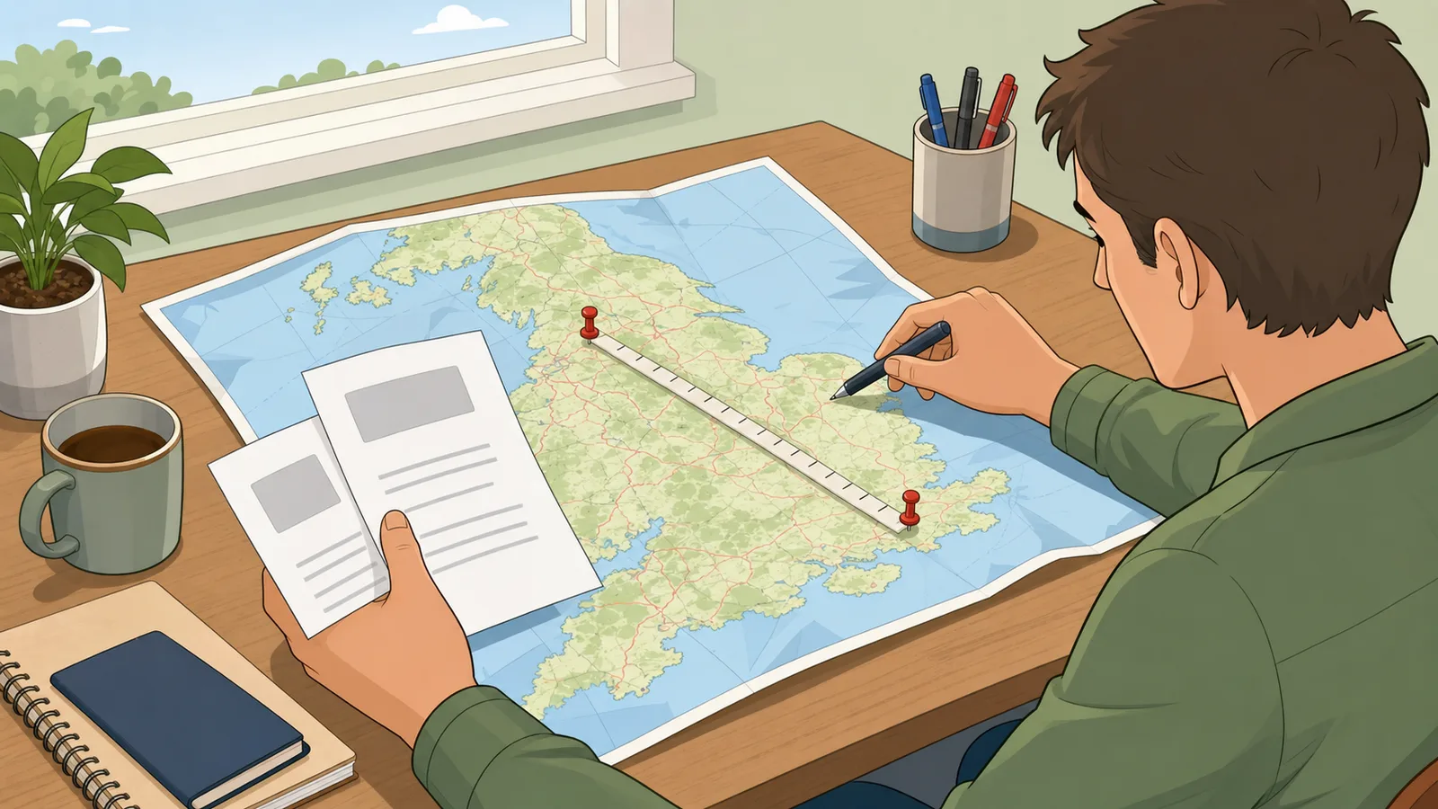 UK Postcode Distance Calculator instructional illustration