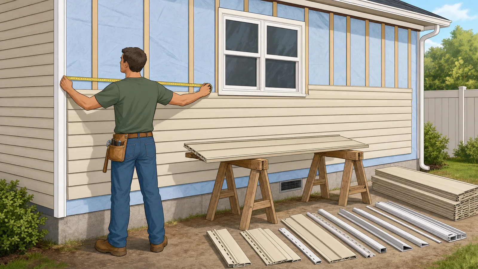 Vinyl Siding Calculator instructional illustration