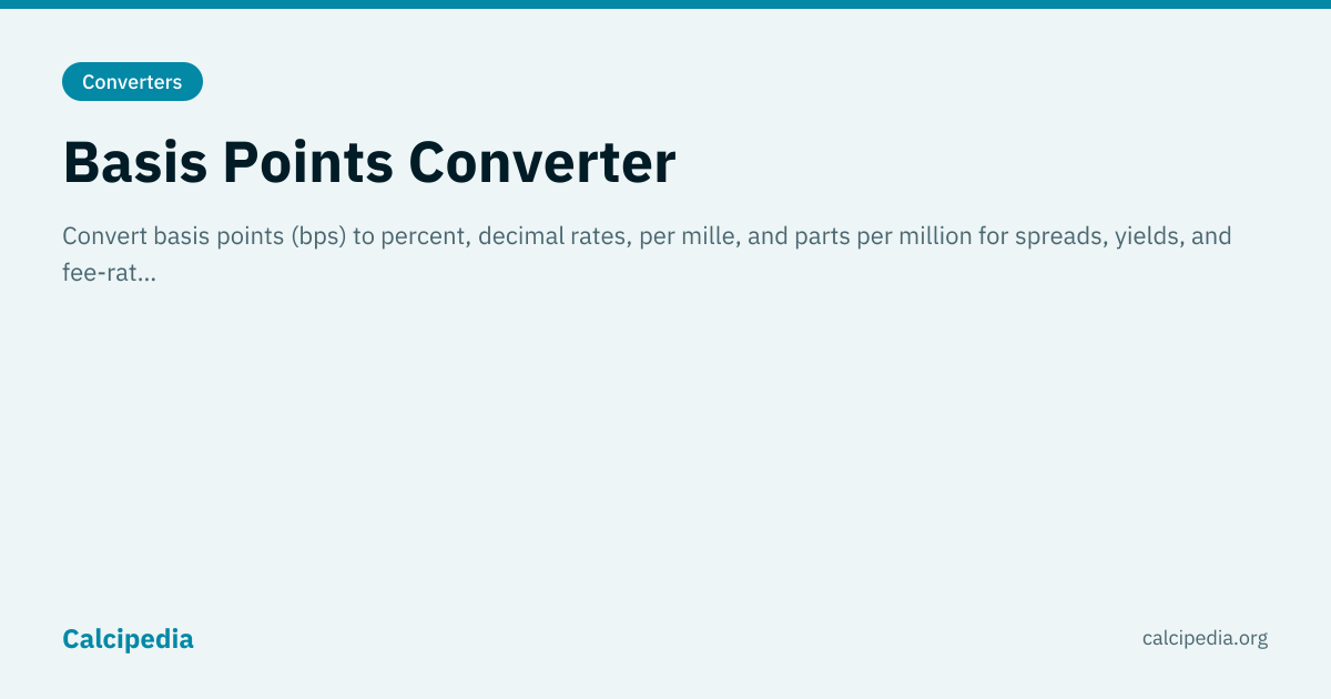 Basis Points Converter | Calcipedia